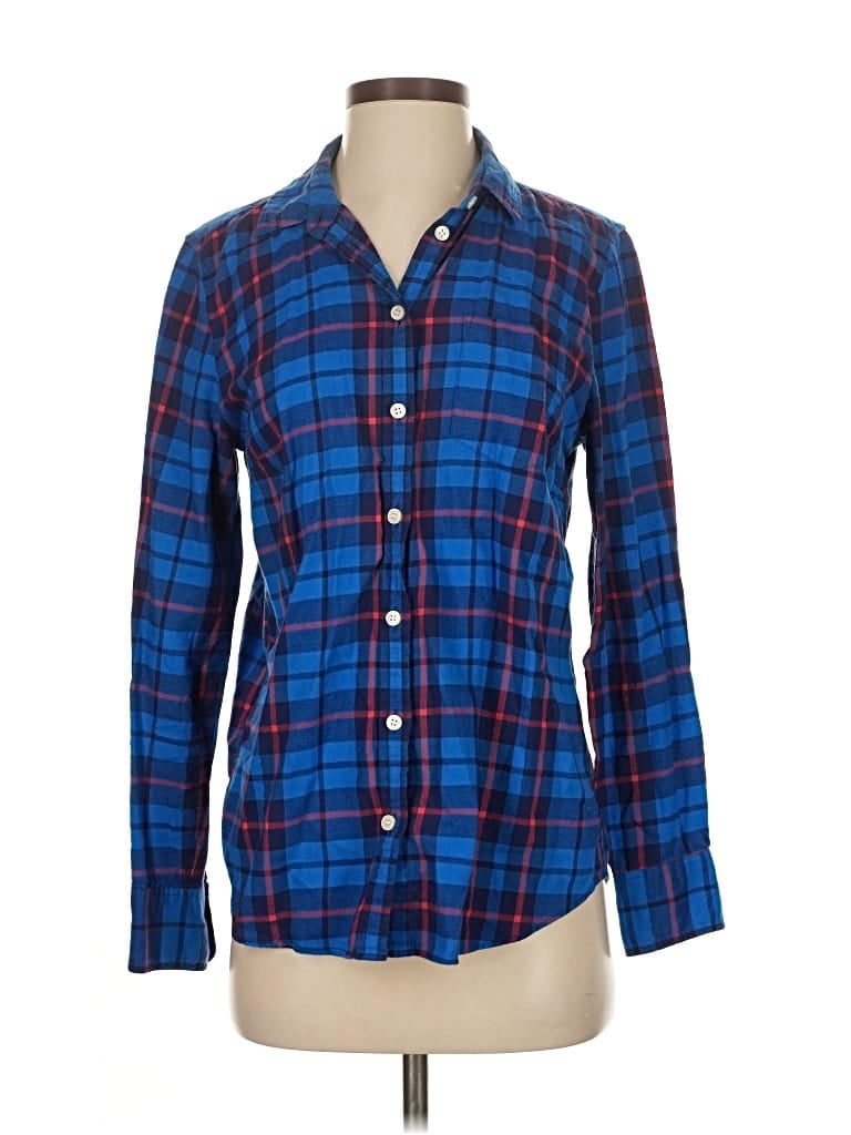 Pre-owned J.crew Factory Store Long Sleeve Button Down Shirt In Blue