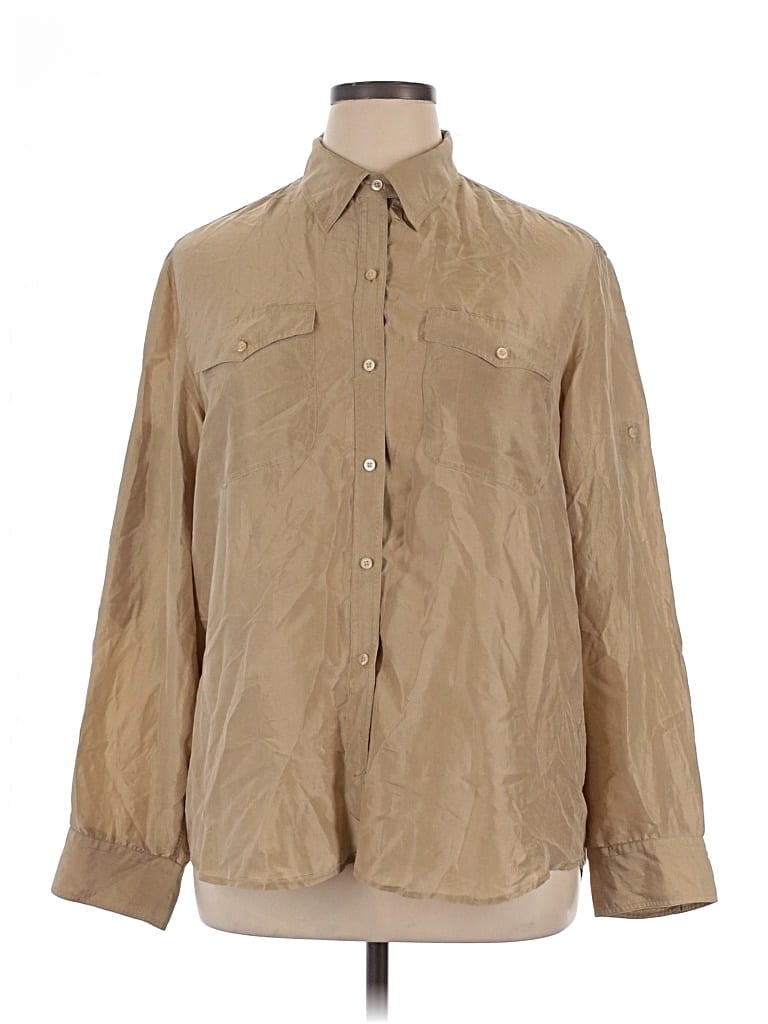 Pre-owned Polo Ralph Lauren Long Sleeve Button Down Shirt In Brown