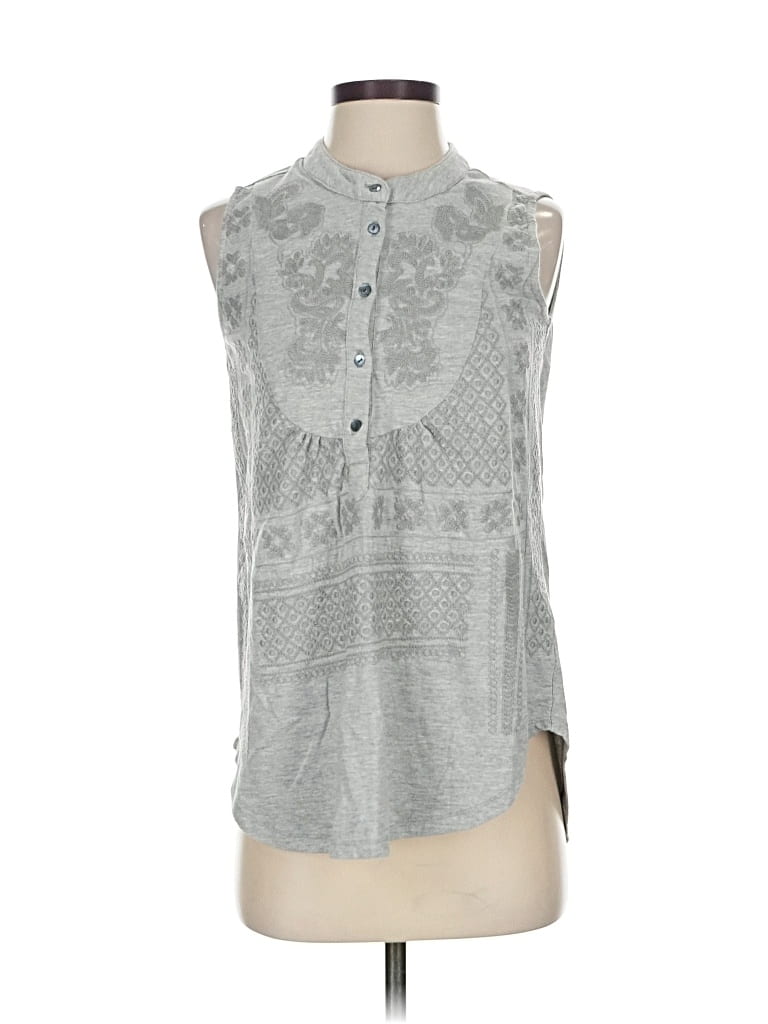 Pre-owned Dylan Sleeveless Button Down Shirt In Gray