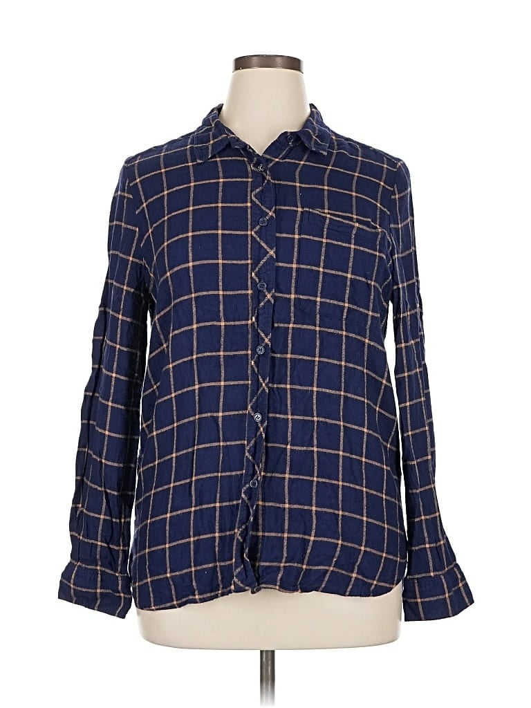 Pre-owned Melloday Long Sleeve Button Down Shirt In Blue