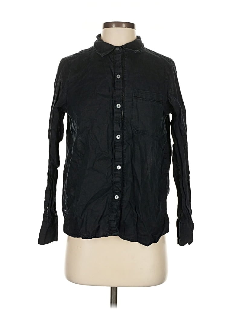 Pre-owned J By Joie Long Sleeve Button Down Shirt In Black