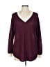 Lovely Melody Solid Burgundy Pullover Sweater Size L - photo 1