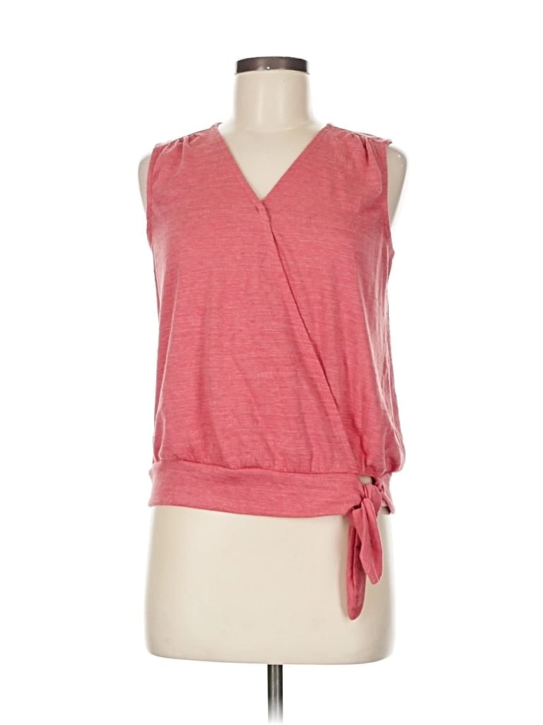 Pre-owned Cable & Gauge Sleeveless Top Pink One Shoulder Neckline Tops