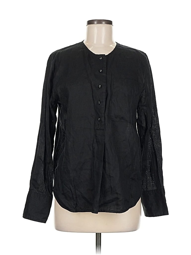 Pre-owned Elie Tahari Long Sleeve Button Down Shirt In Black