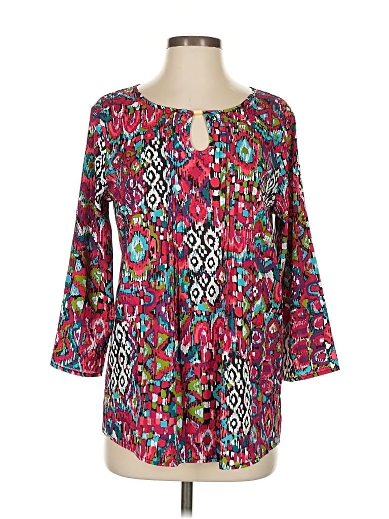 Pre-owned Assorted Brands 3/4 Sleeve Blouse In Red