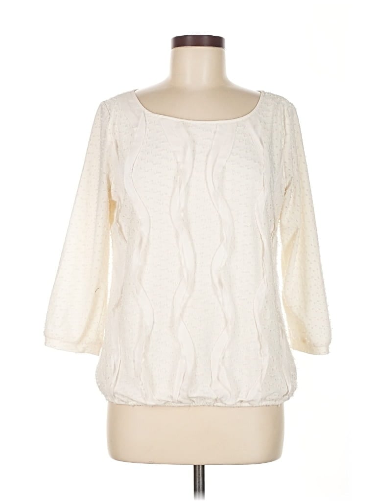 Pre-owned Ann Taylor 3/4 Sleeve Blouse In White