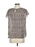 W by Worth Chevron-herringbone Gray Short Sleeve Blouse Size S - photo 2