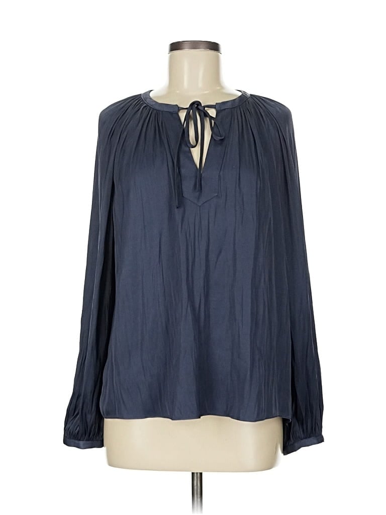 Pre-owned Current Air Long Sleeve Blouse In Blue