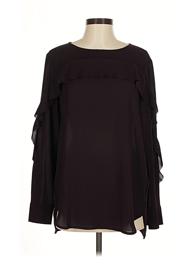 Pre-owned Banana Republic Long Sleeve Blouse In Burgundy