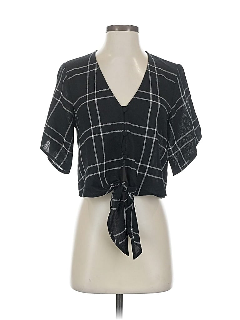 Pre-owned Tularosa Short Sleeve Blouse In Black