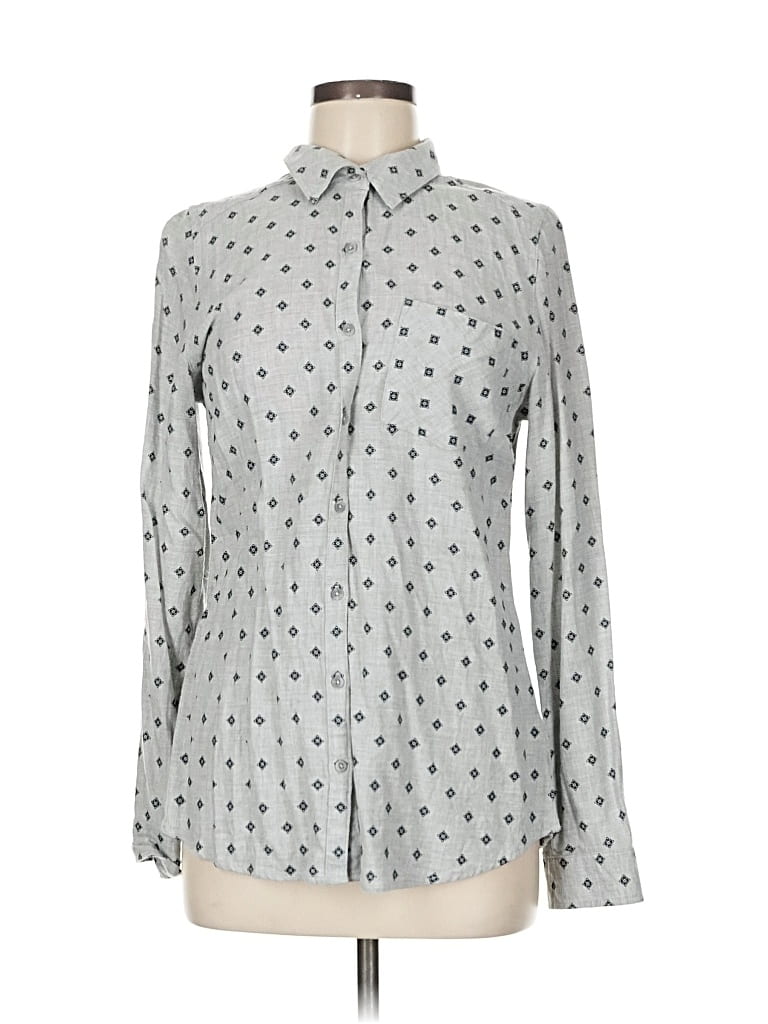 Pre-owned Maurices Long Sleeve Blouse In Gray