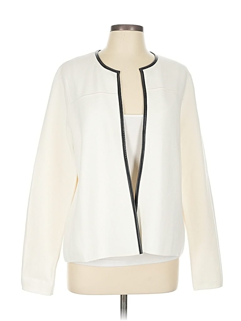 Pre-owned Talbots Outlet Cardigan Sweater In White