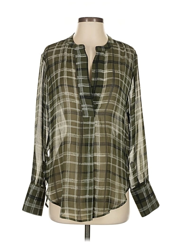 Pre-owned Banana Republic Long Sleeve Blouse In Green