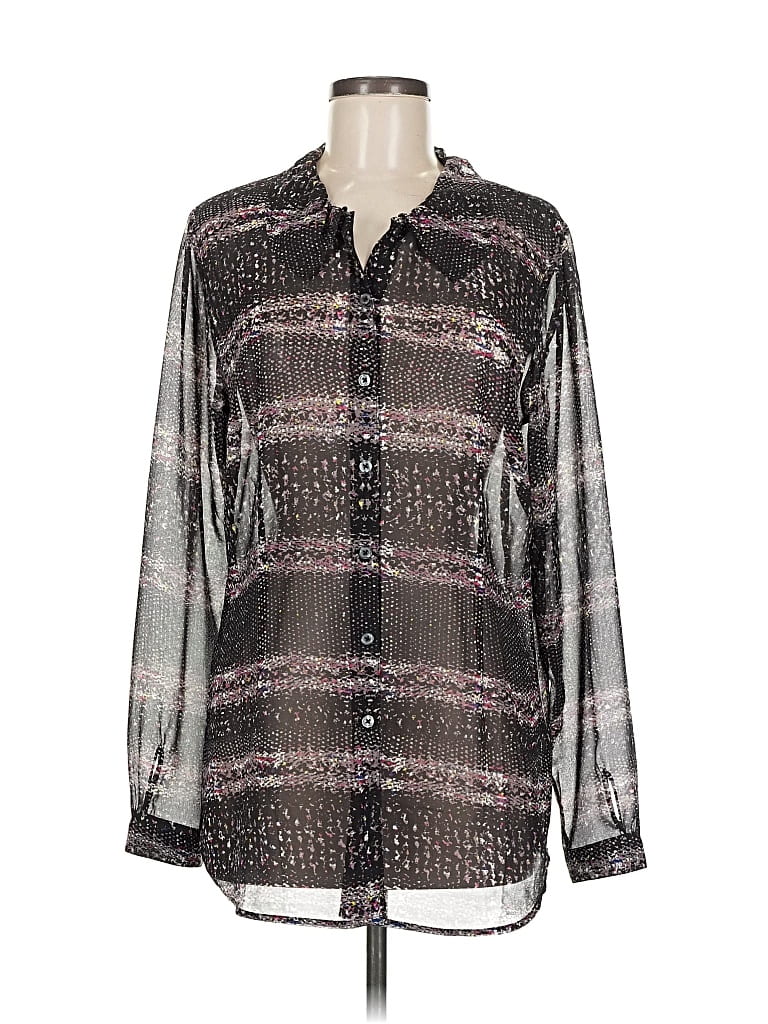 Pre-owned Cabi Long Sleeve Blouse In Gray