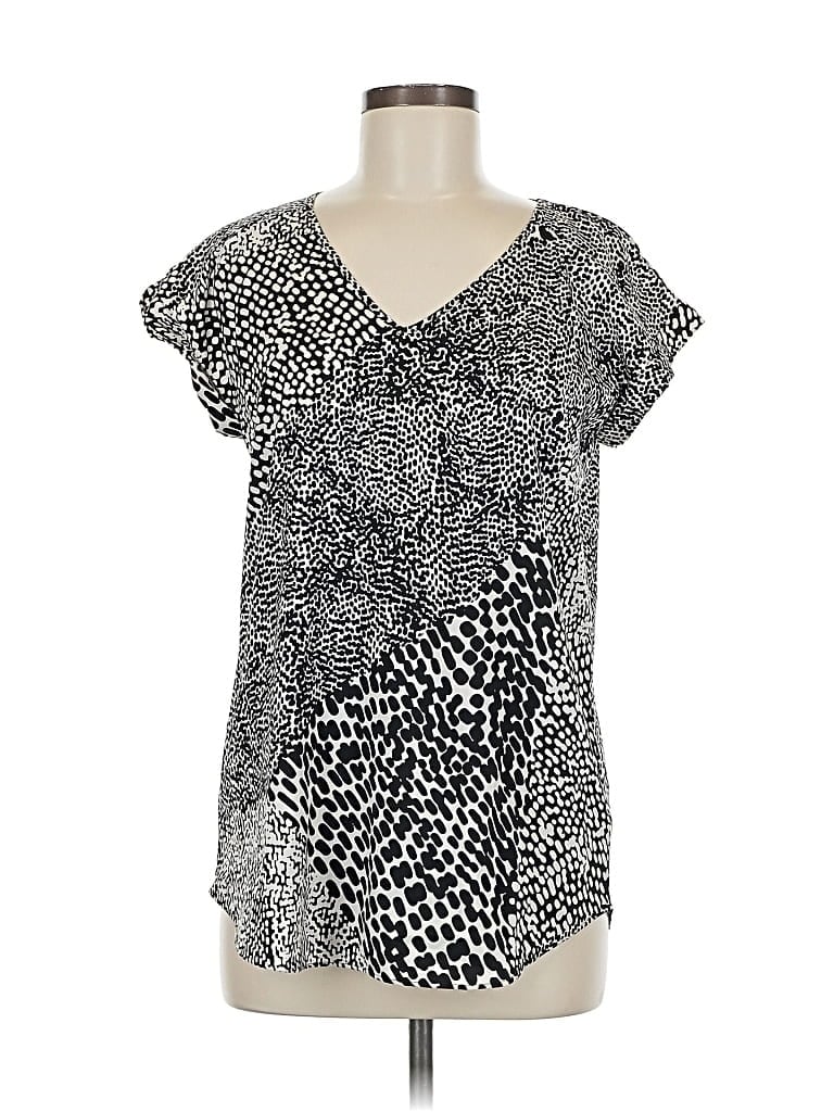 Pre-owned Express Short Sleeve Blouse In Silver