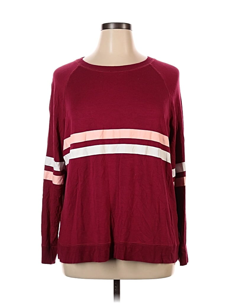 Pre-owned Candace Cameron Bure Pullover Sweater In Burgundy