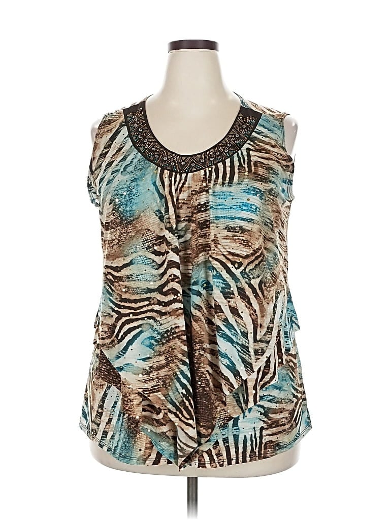 Pre-owned Dressbarn Sleeveless Blouse In Blue