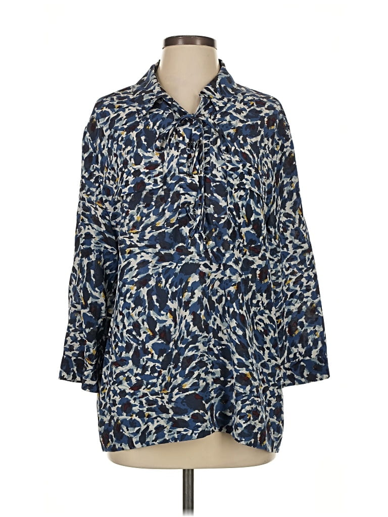 Pre-owned Gerard Darel 3/4 Sleeve Button Down Shirt In Blue