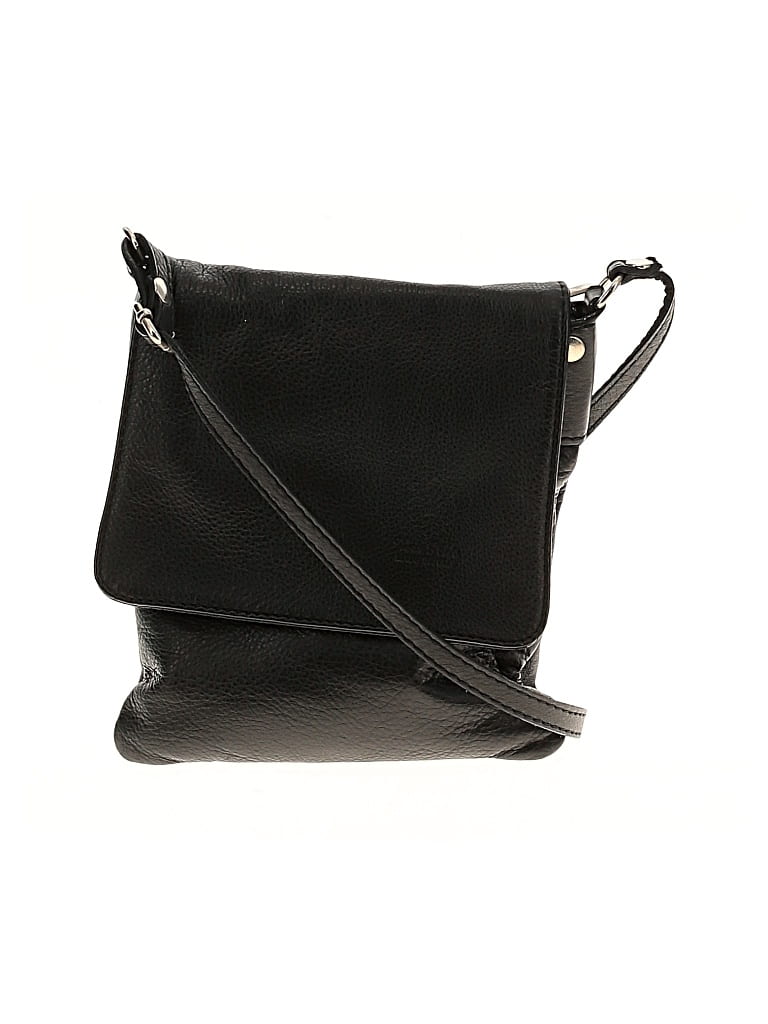 Pre-owned Vera Pelle Leather Crossbody Bag In Black