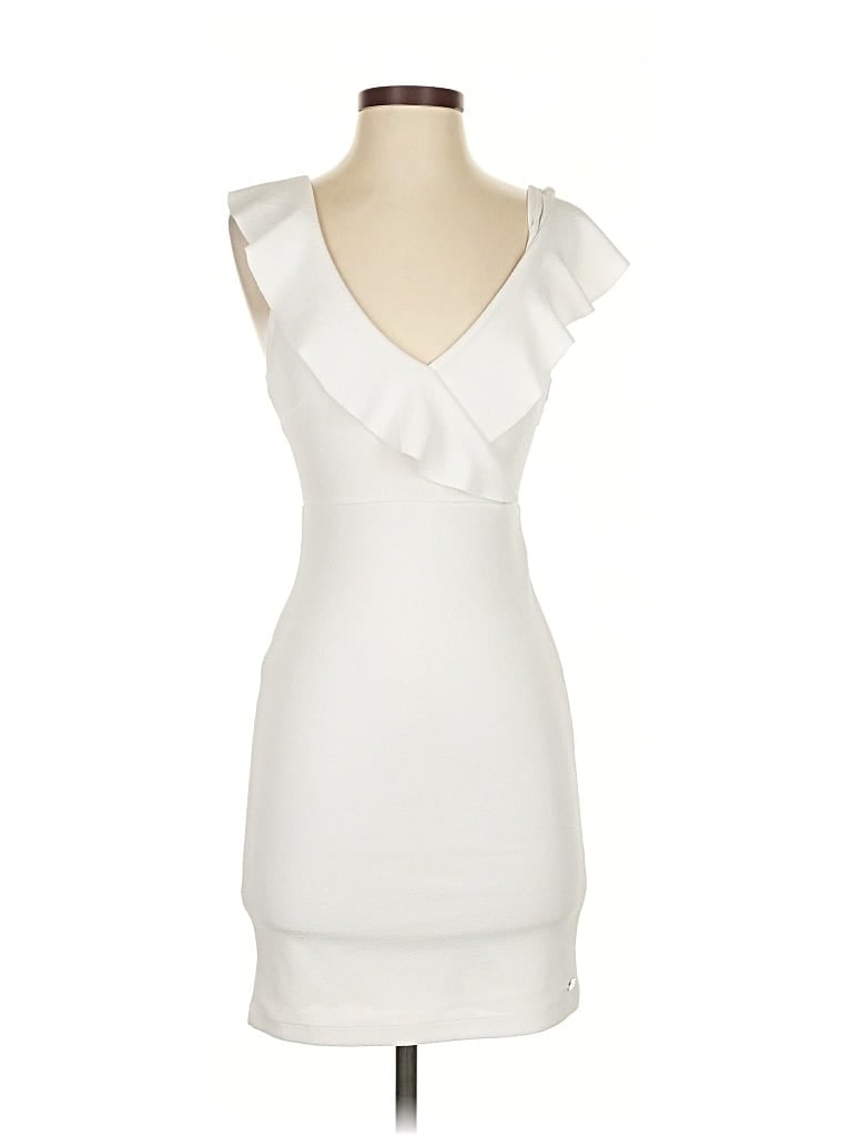 Pre-owned Guess Cocktail Dress In White