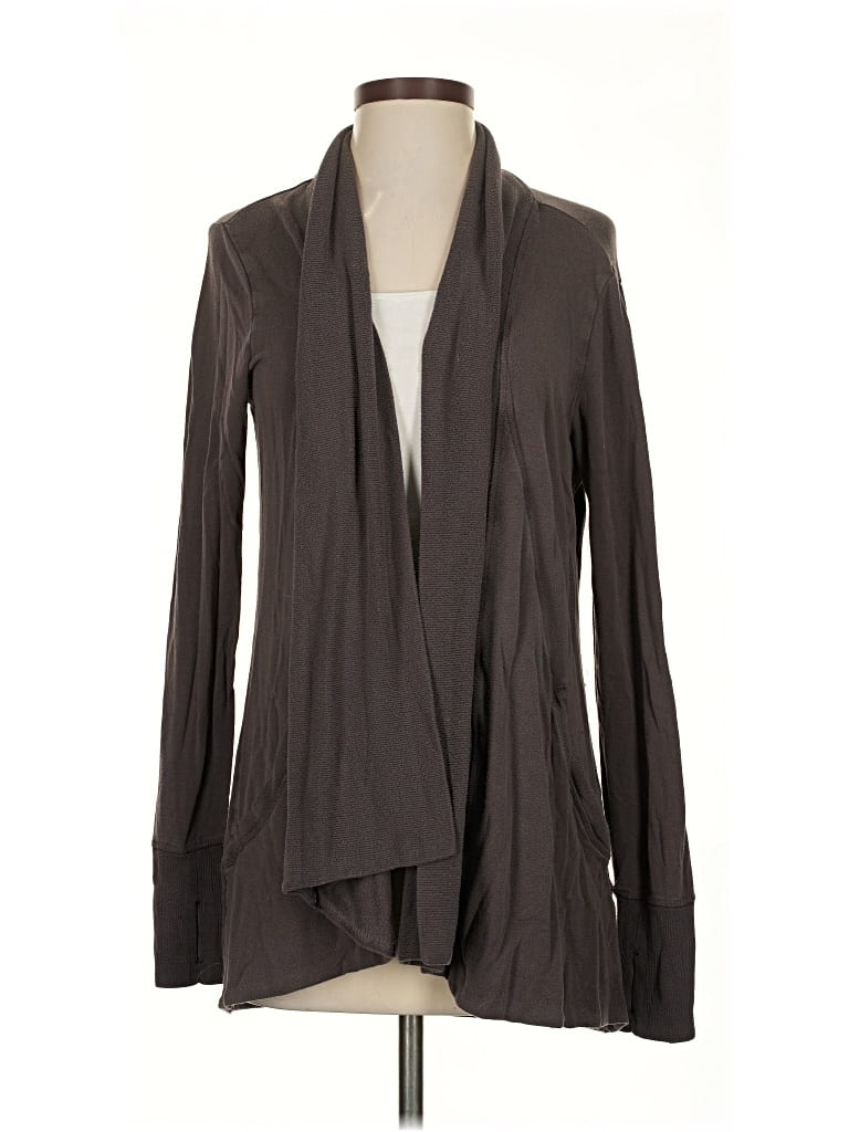 Pre-owned Athleta Cardigan Sweater In Gray