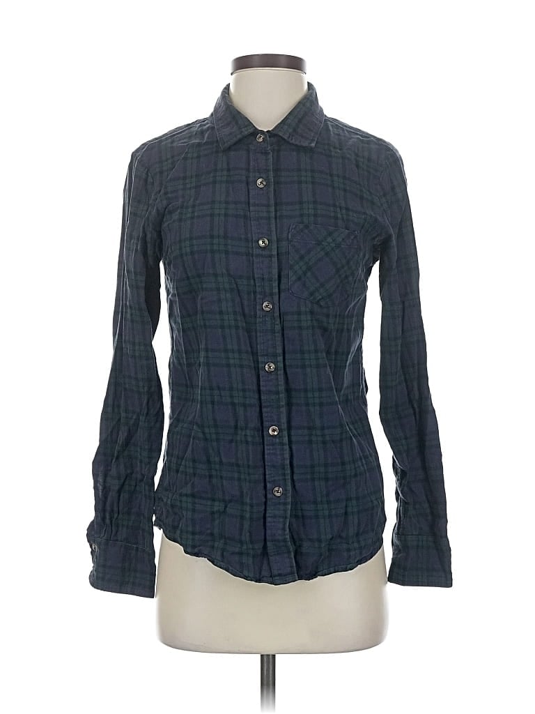 Pre-owned Marine Layer Long Sleeve Button Down Shirt In Blue