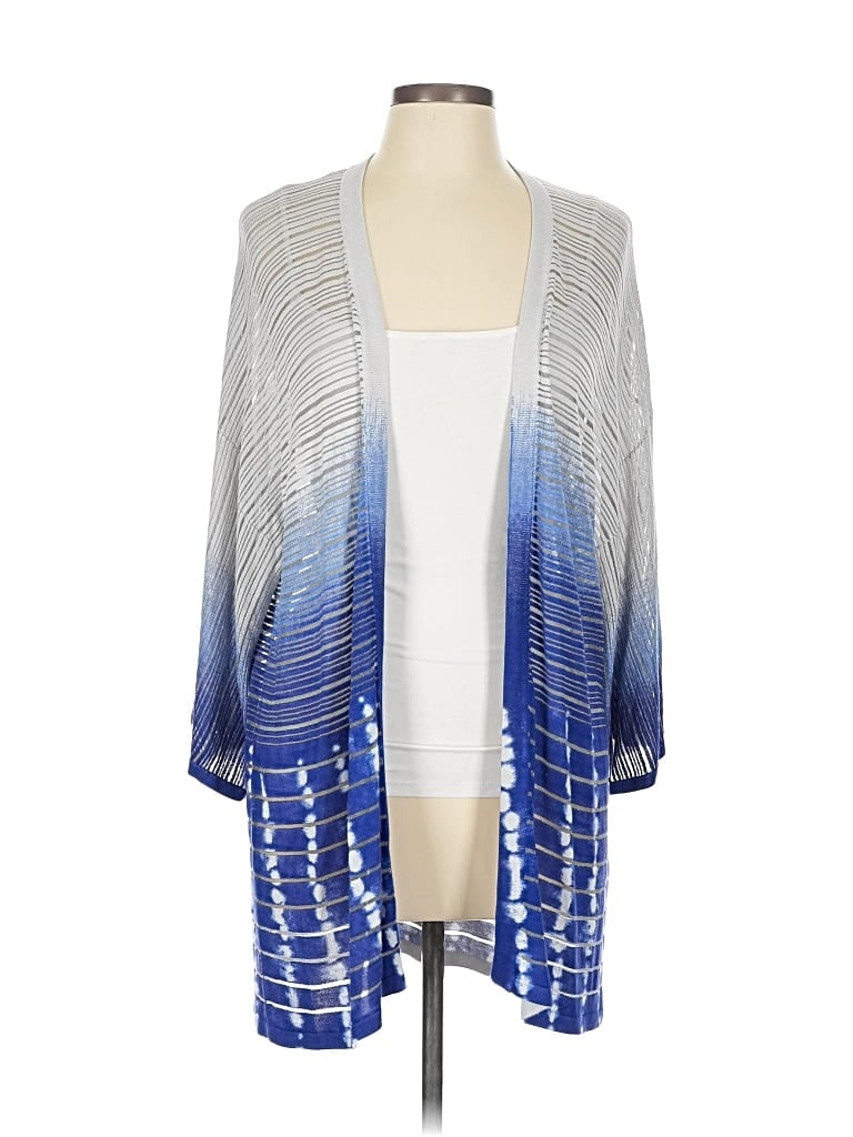 Pre-owned Travelers By Chico's Cardigan Sweater In Blue