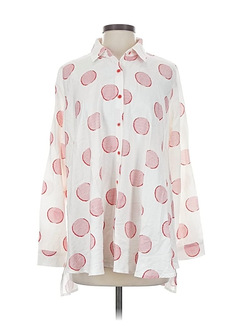 Pre-owned Patrizia Luca Long Sleeve Blouse In White