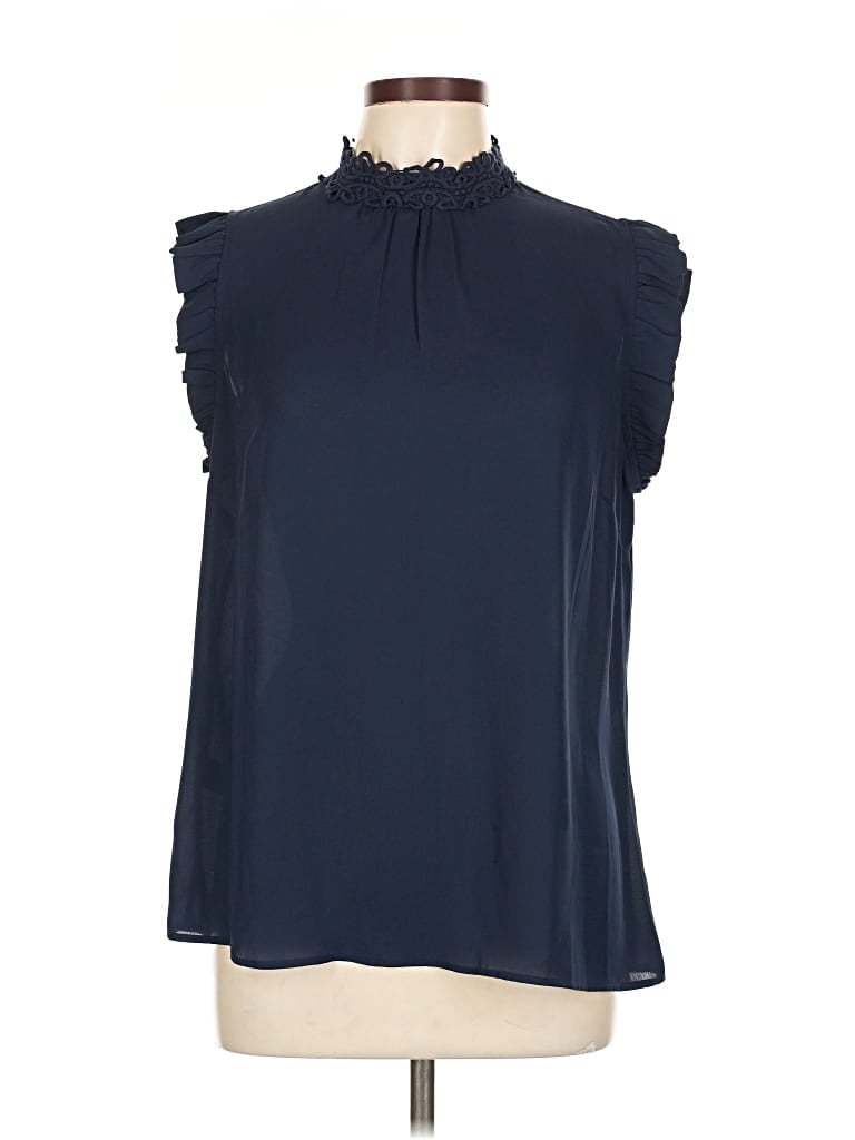 Pre-owned Daniel Rainn Sleeveless Blouse In Blue