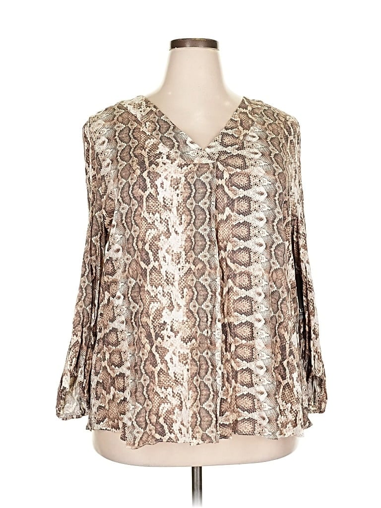 A.n.a. A New Approach Long Sleeve Blouse In Multi