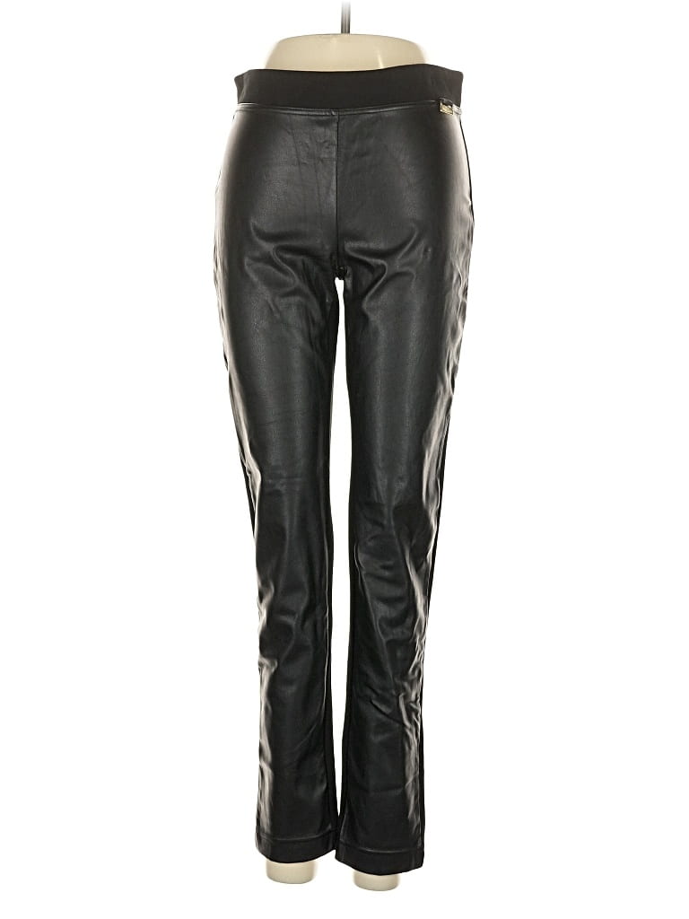 Pre-owned Calvin Klein Faux Leather Pants In Black