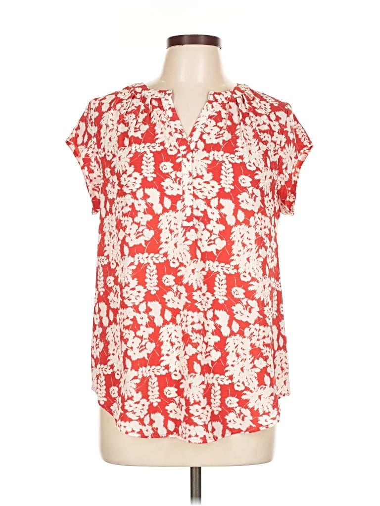 Pre-owned Fun2fun Short Sleeve Blouse In Red