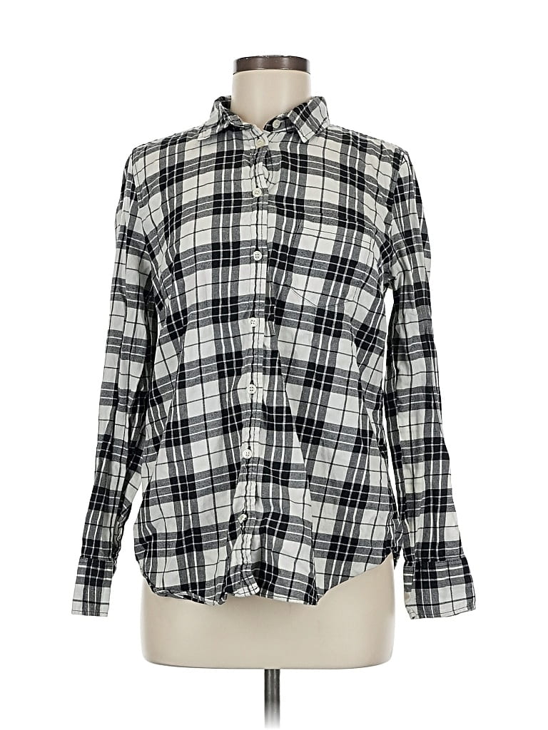 Pre-owned J.crew Factory Store Long Sleeve Button Down Shirt In Gray