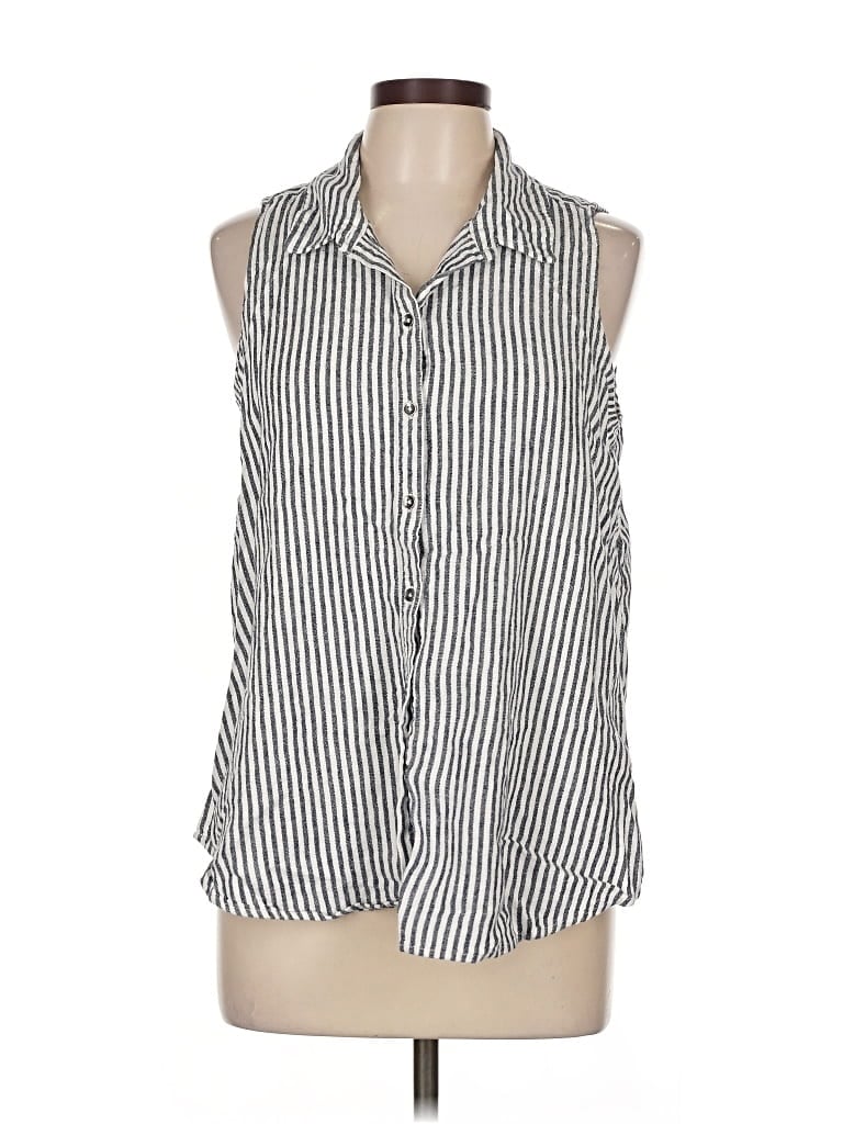 Pre-owned Splendid Sleeveless Button Down Shirt In White