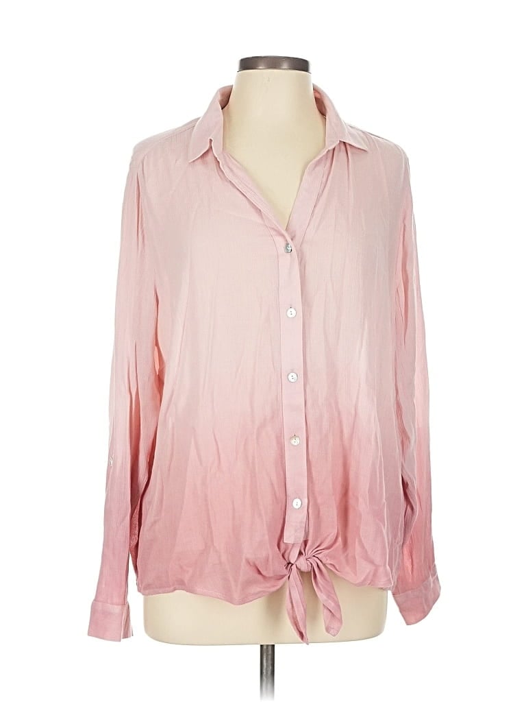 Pre-owned Jjill Long Sleeve Blouse In Pink