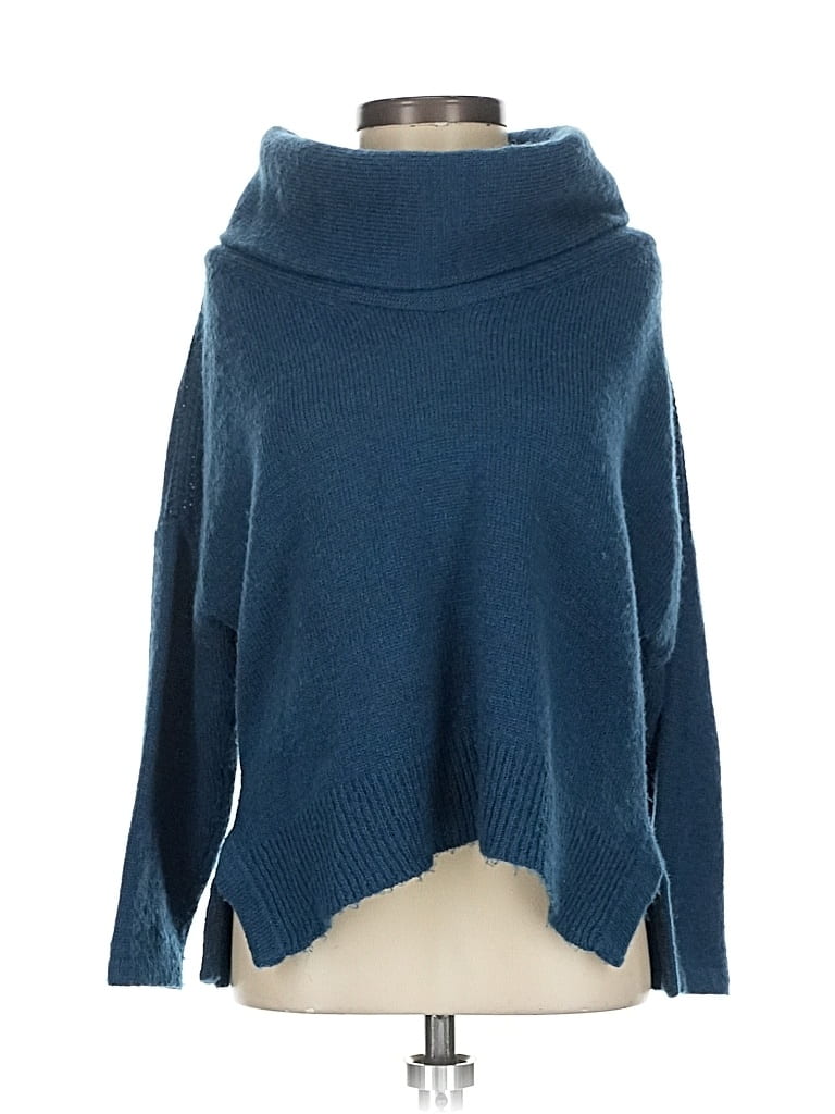 Pre-owned Hazel Turtleneck Sweater In Blue