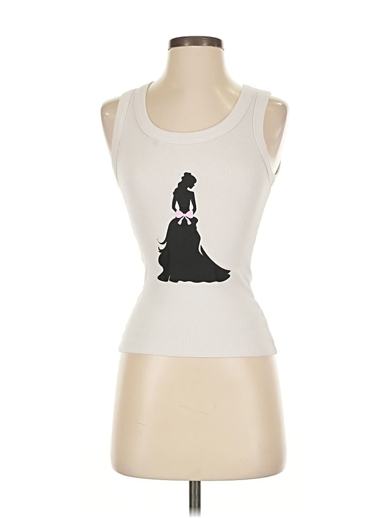 Pre-owned Babaton Tank Top Ivory Strapless Neckline Tops In White