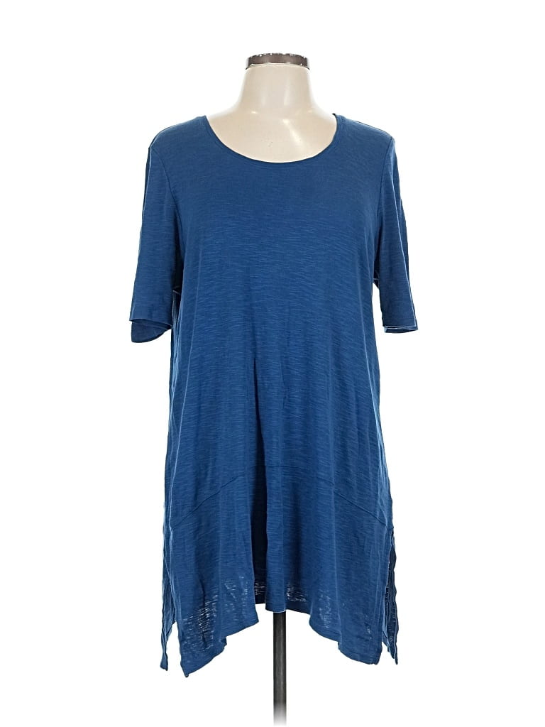 Pre-owned Jjill 3/4 Sleeve T-shirt In Blue