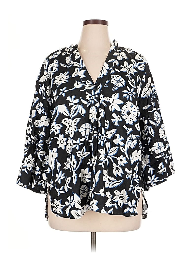 Zara 3/4 Sleeve Blouse In Black