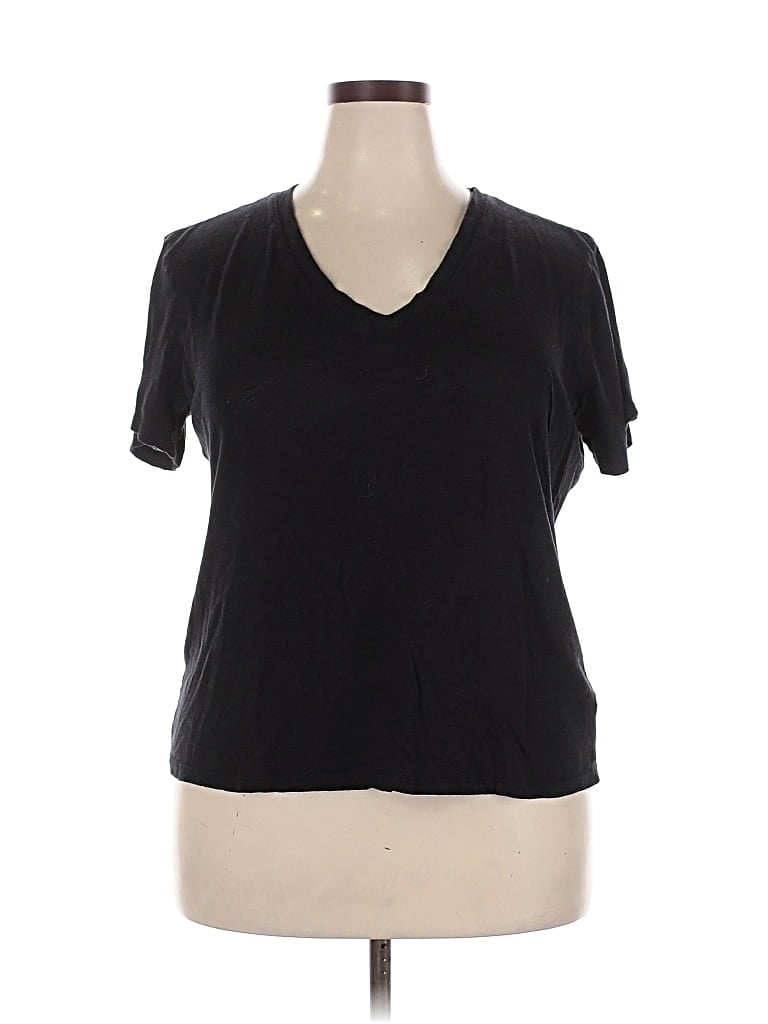 Pre-owned Splendid Short Sleeve T-shirt In Black