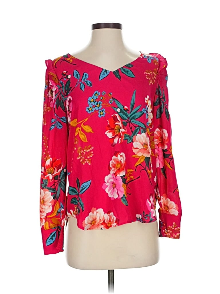 Pre-owned Ann Taylor Loft 3/4 Sleeve Blouse In Pink