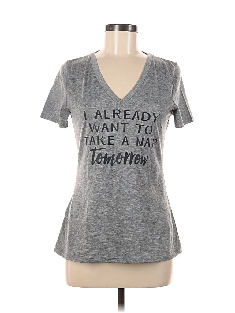 Pre-owned Tickled Teal Short Sleeve T-shirt In Gray