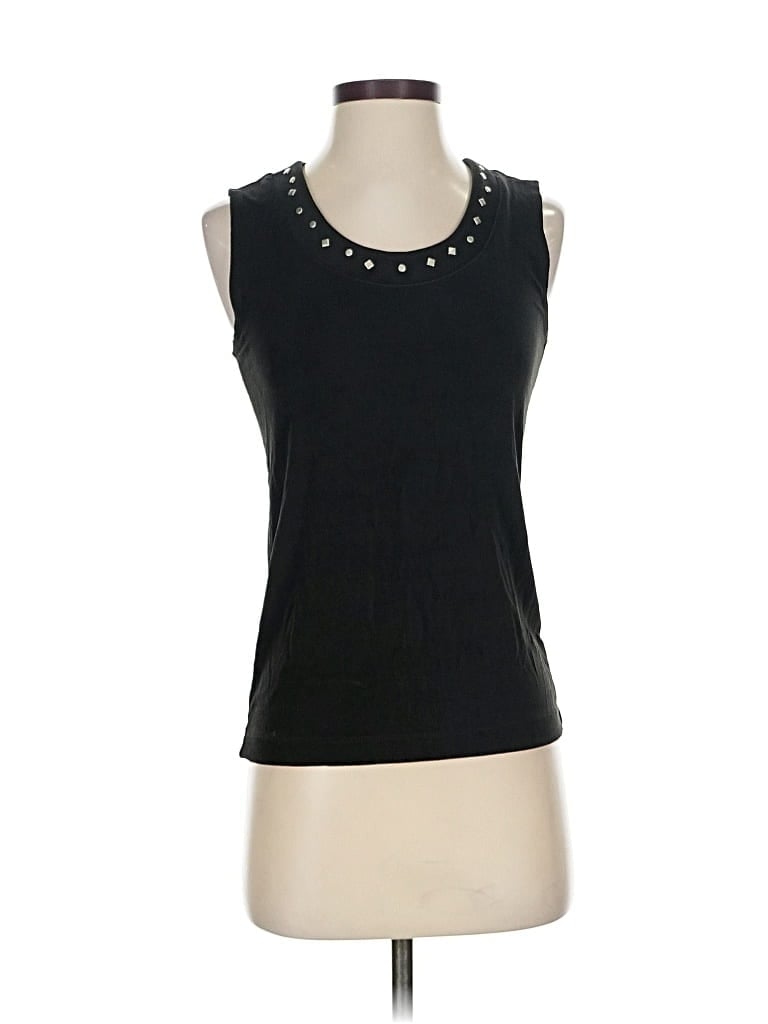 Pre-owned Travelers By Chico's Sleeveless Top Black Scoop Neck Tops