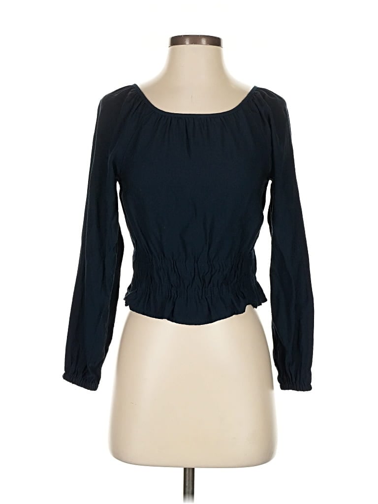 Pre-owned Madewell Long Sleeve Blouse In Black