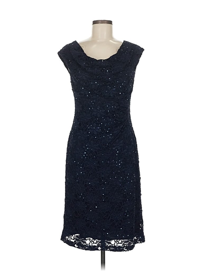 Pre-owned Connected Apparel Cocktail Dress In Blue