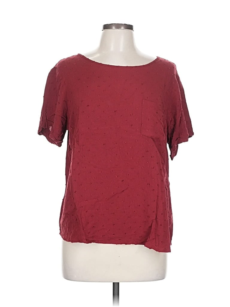 Pre-owned Lc Lauren Conrad Short Sleeve T-shirt In Burgundy