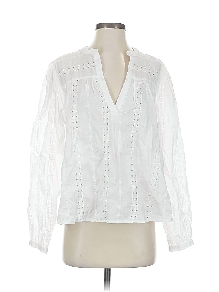 H&m Long Sleeve Blouse In White