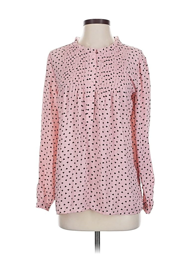 Pre-owned Adrianna Papell Long Sleeve Blouse In Pink