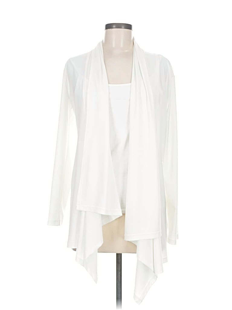 Pre-owned Clara Sun Woo Short Sleeve Top White Plunge Neckline Tops