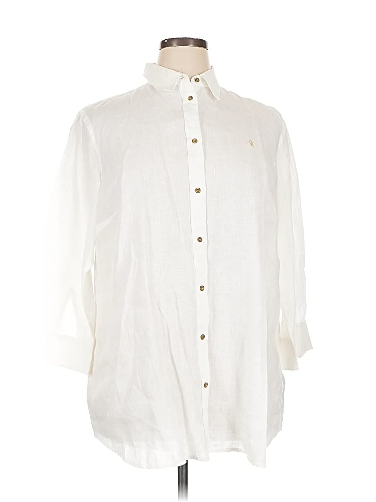 Pre-owned Polo Ralph Lauren Long Sleeve Blouse In White